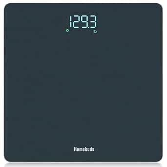 Homebuds Bathroom Scales for Body Weight, Precision 0.1lb by Our Professional Factory Since 2001, Weighing Scales LED Display and Step-On, 3*AAA Batteries Included, 28st/400lb/182kg, Blue