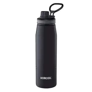 Borosil 900ml Go Sport Stainless Steel Water Bottle | ISI Certified Made in India | 14 Hours Hot & 18 Hours Cold Double Wall Vacuum Insulated Flask | Bottle for Office, Gym, School