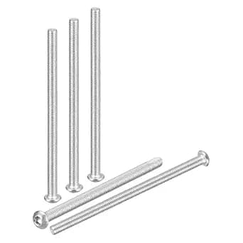 M6-1x100mm Button Head Socket Cap Screws - 5Pack - Good for Road Bicycle, Mountain Bike, Auto, Motorcycle - 304 Stainless Steel Whitewashed - Hex Socket Drive Fasteners