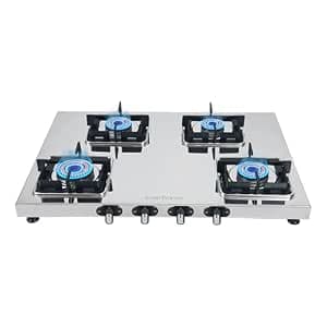 Everflame Prime Gas Stove| 4 Burner Stainless Steel Stove | Manual Ignition | LPG Stove | Gas-Saver | (1.2MM)-Thick SS Body | Brass Burner | ISI Certified | 2 Years Product Warranty + Doorstep Service