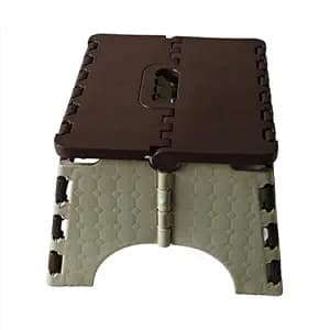 [7 Inch, Pack of 1, Brown & Beige] Super Strong Folding Step Stool | Easy to Carry | Ideal for Kitchen, Bathroom, Bedroom, Camping, Hiking