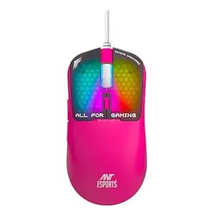 Ant Esports Virtus100 Wired RGB Gaming Mouse | Light Weight |6D Durable Buttons | High Performance Up to 12800 DPI 1000Hz Polling Rate | AI Sensor | 20M Click | Software Support Esports Mouse_ Pink