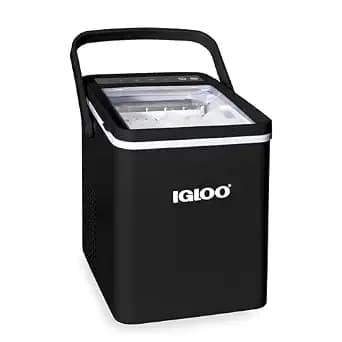 Igloo Premium Self-Cleaning Countertop Ice Maker Machine, Handled Portable Ice Maker, Produces 26 lbs. in 24 hrs. with Ice Cubes Ready in 6-8 Minutes, Comes with Ice Scoop and Basket