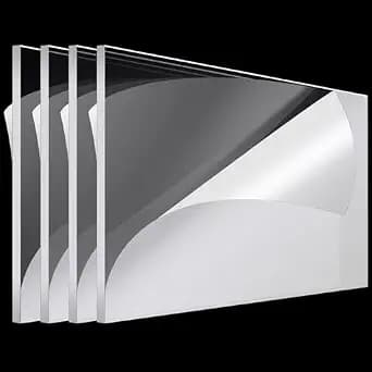 Roowest 4 Pcs 24 x 36 Inch, 1/4 Inch Thick Clear Acrylic Sheets Transparent Plastic Panels Sheets Cut to Size Cast Acrylic Board Panel with Protective Film for Craft DIY Projects Display Sign Frame