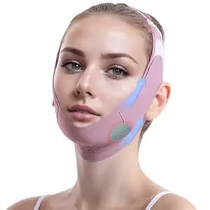 Graphene V-Line Mask Chin Up Mask V Shaped Face Mask Chin Strap for Sleeping,Jawline Shaper,Lilac,Small