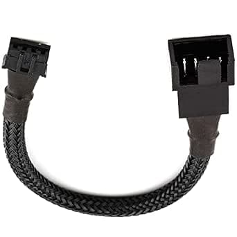 Easycargo GPU Fan Adapter Cable to PWM Fan, Graphic Card Fan Adapter, Compatible to 4-pin 3-pin PWM Fans 10cm 4 inch Black 1 to 1 Cable