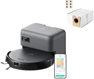 eufy Robot Vacuum C10 with Self Emptying, 8 Weeks Hands Free, Advanced Smart Mapping with LiDAR Navigation, 2.85-Inch Slim Design, Powerful Suction, Edge Expansion Brush for Pet Hair +6 Pack Dust Bag