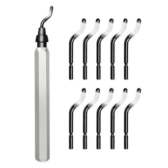 11-Blade Deburring Tool for 3D Printing, Premium High-Speed Steel Blades for Smooth Edge Finishing - Ideal for HVAC, Metal & Resin & Professional Conduit Reaming, 3D Printer Accessories