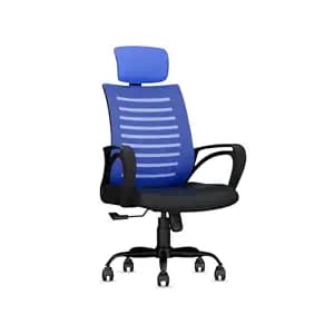 CELLBELL Desire C104 Mesh High Back Ergonomic Office Chair - Adjustable Seat Height, Sturdy Metal Base, Revolving Study & Computer Chair for Work from Home, Blue
