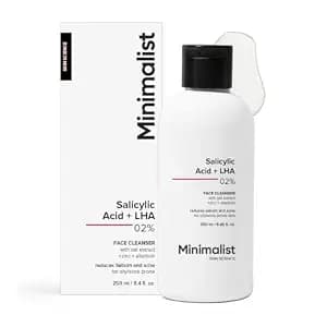 Minimalist Anti-Acne Salicylic Acid 2% Face Wash For Oily & Acne Prone Skin | With LHA for Pore Cleansing, Oil Control & Sebum Regulation | Sulfate-Free Formula for Gentle Exfoliation | Cleanser for Women & Men | 250 ml