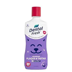 Dental Fresh Plaque & Tartar Control Water Additive for Dogs & Cats – Helps Support Clean Teeth, Healthy Gums & Fresh Breath Just add to Water – Advanced Formula Oral Care, 17 fl oz