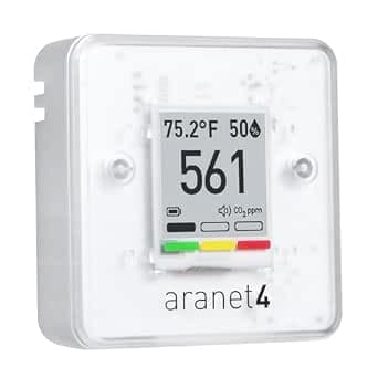 SAF Aranet4 Home: Wireless Indoor Air Quality Meter for Home, Office or School (CO2, Temperature, Humidity and More) Portable, Battery Powered, E-Ink Screen, App for Configuration & Data History