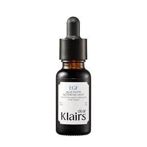 Dear Klairs Korean EGF Serum – Blue Youth Activating Drop with EGF Peptides and Guaiazulene, Repairing Serum for Redness and Blemish-prone Skin, Visibly Fades Post-Blemish Marks, 0.67 Fl Oz