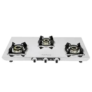 Everflame Marvel 3 Burner Gas Stove | Manual Ignition | 6G Series Brass Burner | ISI Certified SS Cooktop | 5 Years Warranty on (Body & Burners) + 2 Year Comprehensive Warranty + Doorstep Service