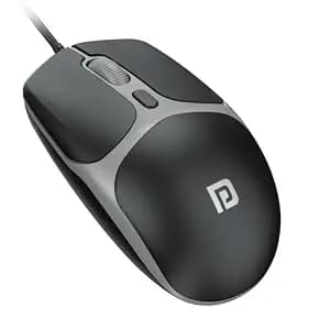 Portronics Toad 103 Wired Optical Mouse with 2400 DPI, Plug & Play, Ambidextrous, Hi-Optical Tracking, 1.5M Cable Length, 30 Lakhs Click Life, Ergonomic Mouse for Comfortable All-Day Grip (Black)