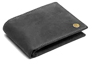 WildHorn Grey Leather Wallet for Men I Ultra Strong Stitching I 6 Card Slots I 2 Currency & 2 Secret Compartments I 1 Coin Pocket