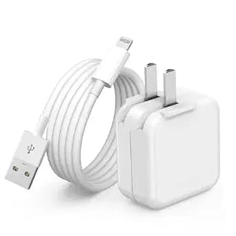 iPad Charger,iPhone Charger Pad Cord Fast Charging 12W USB Wall Charge Foldable Portable Travel Plug with 6.6FT Lightning i Pad Fast Charging Cable Compatible with iPhone,iPad Mini 1/2/3/4/5,Air 1/2/3