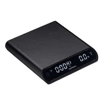 Normcore Pocket Coffee Scale V3, Pour Over Drip Espresso Scale, Barista Scale with Timer, Anodized Aluminum Body with Back-Lit LCD Display, Black