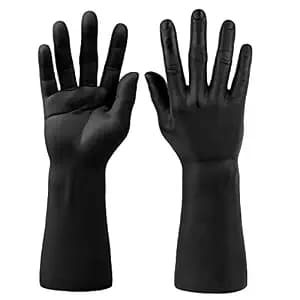 AUEAR, 2 Pack Black Plastic Male Mannequin Hand Model Holder Organizer for Jewelry Display