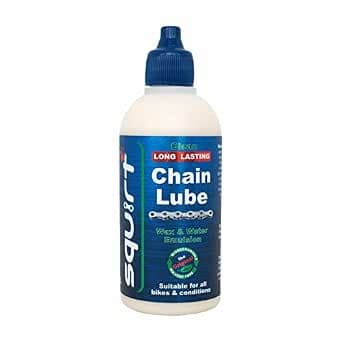 Squirt Chain Lube for Bikes 120 ml – Long-Lasting Lubricant for All Bike Chains – All-Weather Dry Bike Chain Lube to Reduce Noise & Chainsuck – Bicycle Tools & Maintenance Aid
