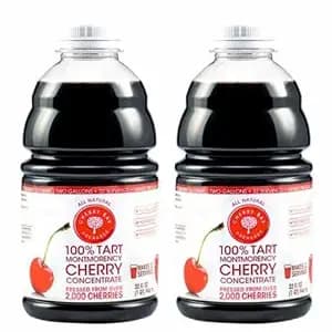 Cherry Bay Orchards Tart Cherry Concentrate - All Natural Juice to Promote Healthy Sleep, 32oz Bottle (Case of 2) - Gluten Free, Natural Antioxidants, No Added Sugar or Preservatives