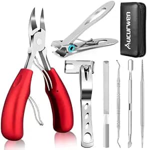 Podiatrist Toenail Clippers for Seniors Thick Toenails, Professional Pedicure Tools Kit, Toe Nail Clippers Adult Thick Nails Long Handle, Ingrown Toenail Tool Removal Kit for Seniors, Men, Pedicure