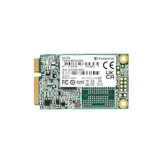 Transcend MSA220 mSATA SSD 64GB, Up to 350MB/s, Mini SATA III 6G/s Internal Solid State Drive for Ultrabook/Desktop/Tablet/PC/GPS/Server, 3D TLC NAND Flash, LDPC Error Correction, ECC - TS64GMSA220S