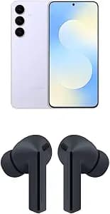 SAMSUNG Galaxy S25 FE 128GB Unlocked AI Smartphone, Icyblue w/Galaxy Buds 3 FE True Wireless Bluetooth Earbuds, Black
