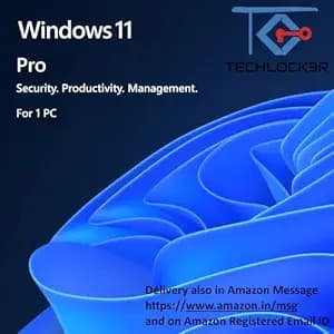 TECHLOCKER Win 11 Pro Online License Key Motherboard Bind (1 Users/PC, Lifetime Validity) 32/64 Bit | Unlimited Updates & Reinstallations | Quick Delivery