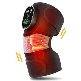 AFDEAL Cordless Heated Knee Support with Vibration for Knee Shoulder Elbow, Heated Massager for Relaxing Knee Shoulder Elbow, 3 Adjustable Intensity and 6 Heating Levels, 3 Timer Settings