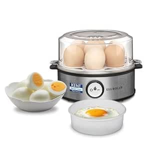 KENT Instant Egg Boiler | 360-Watt | Boil 7 Eggs at a Time | 3 Boiling Modes | Stainless Steel Body, Poaching Tray & Heating Plate | Automatic Power Off