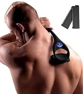 baKblade 2.0 PLUS - Back Shaver for Men (DIY), Ergonomic Handle, Shave Wet or Dry (Extra Blades Included)