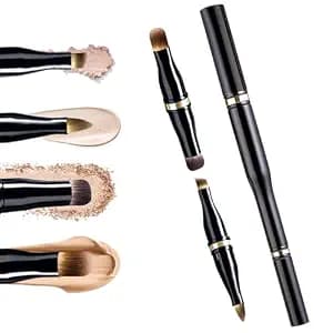 Unaone 4 in 1 Makeup Brush - Travel Lip Brush Eyebrow Brush Eyeshadow Brush Concealer Brush, Portable Multi-function Makeup Brushes