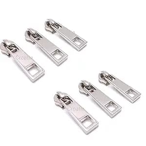Croatia Heavy Metal Zipper Sliders Zipper Repair Size No.5 (Silver) Replacement Sewing DIY for Luggage Purses Bags (Pack of 10)