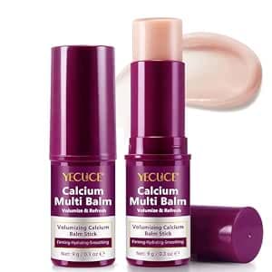 Calcium Multi Balm Stick - 2 Pieces Korean All-in-One Care Stick with Collagen. Moisturising, Firming and Anti-Ageing for Eyes, Neck & Face