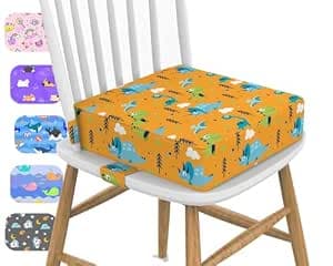 Sitzerhöhung Stuhl Kind, 10,1 cm erhöhtes Kissen für Kinderstuhl, verstellbar, erhöhtes Sitzpolster für Jungen/Mädchen, Kleinkind-Sitzerhöhung (Schnalle/Gelb)