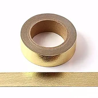 Solid Foil Washi Tape, Decorative Self Adhesive Masking washi Tape,Graphic Art Tape,Washi DIY Graphic Tape Wrapping for Crafts Decoration 5/8" x 393 inches