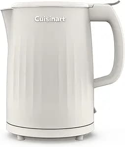 Cuisinart Soho 1-Liter Double Wall Electric Hot Water Kettle, Tea Kettle with Stainless Steel Interior, One Touch Operation to Boil Water for Tea, Hot Cocoa, or Instant Oatmeal, CK-10TR, Truffle