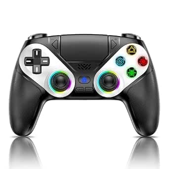 Bonacell RGB Wireless Controller für PS5 Pro/Slim/PC, Back Paddles 6-Achsen-Bewegungs/Dual Vibration/Turbo/Marco Touch Pad 3.5mm Audio Jack