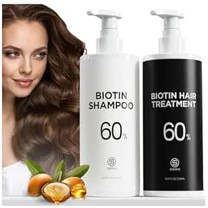 Hair Growth Biotin Shampoo and Conditioner Set, Onion Anti-Loss Volumizing Moisturizing Treatment for Soft Shine Hair, Rosemary Clarifying Dandruff Shampoo for Women Men, 2 x 16.9oz