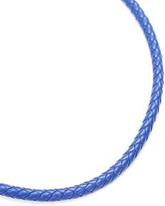 20 m x 7 mm Braided Leather Cord Round, Leather Cord Chain, Round Leather Band, Leather Strap for DIY Bracelets, Crafts, Bracelets, Necklaces, Jewellery Making, Royal Blue