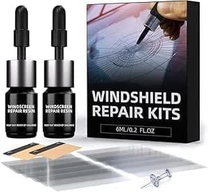 Windshield Crack Repair Kit, 2 Bottles Nano Glass Crack Repair Liquid Quick Windshield Repair for Chips and Cracks, Bulls-Eye and Star-Shaped Crack