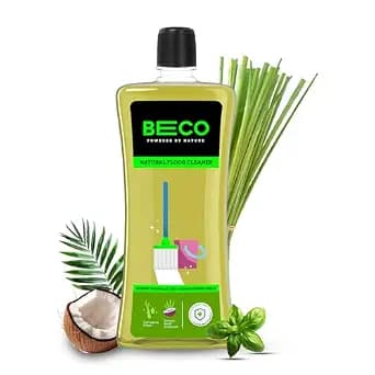 Beco Natural Disinfectant Surface & Floor Cleaning Liquid | 1L Bottle | Non Toxic Germ Kill Formula | Lemongrass & Basil Freshness | Safer Than Phenyl | Kids Safe & Pet Friendly Floor Cleaner Liquid