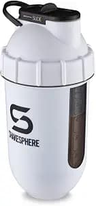 SHAKESPHERE Tumbler Protein Shaker Bottle - BPA-Free 24oz Blender Shaker Cups for Protein Shakes, Purees, Fruit, Smoothies & Pre Workout with Clear Window - Bladeless Mixer & Leak Proof - Matte White