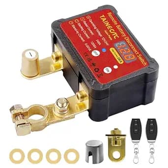 Remote Battery Disconnect Switch 12V 240A with LED Voltage Display | Ultra-Low Standby Current (0.001A), Anti Theft and Battery Drain, Battery Kill Switch for Car, RV, ATV, Truck, Tractor, Boat