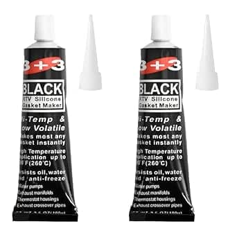 High Temperature Silicone Black Sealant, Body Sealant, Heat Resistant Silicone, Exterior Sealant for Cars and Machines, 100 g (2)