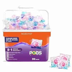 5-in-1 Dissolvable Magic Laundry Pods for 30 Washes | Tough Stain Fighter for Top & Front Load Machines | Floral Aroma | Eco-Friendly | 1 Pod = 1 Wash for 5-7kg Loads (PACK OF 30)