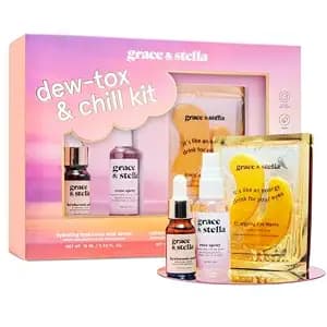 grace & stella Award-Winning Skin Care Set - Gifts for Women - Travel Essentials with Gold Eye Masks, Hyaluronic Acid Serum & Rose Spray, Beauty Gift Set - Birthday & Bachelorette Favors