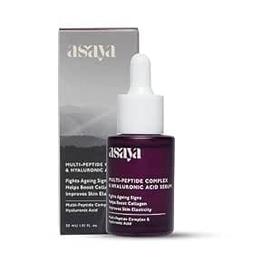 Asaya Multi Peptide Day/Night Face Serum with Hyaluronic Acid | Collagen Boosting, Night Serum for Glowing Skin | Anti-Aging Serum | 5% Tripeptide Complex | Oily, Dry & Sensitive Skin - 30 ml