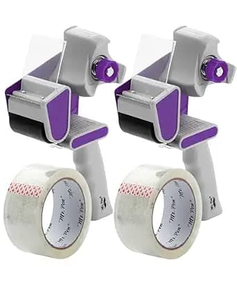 Mr. Pen- Heavy Duty Packing Tape Dispenser Gun, 2 Inch, 2 Pack with 2 Clear Tape Rolls, Handheld Tape Gun for Moving, Shipping, Sealing Boxes & Packaging